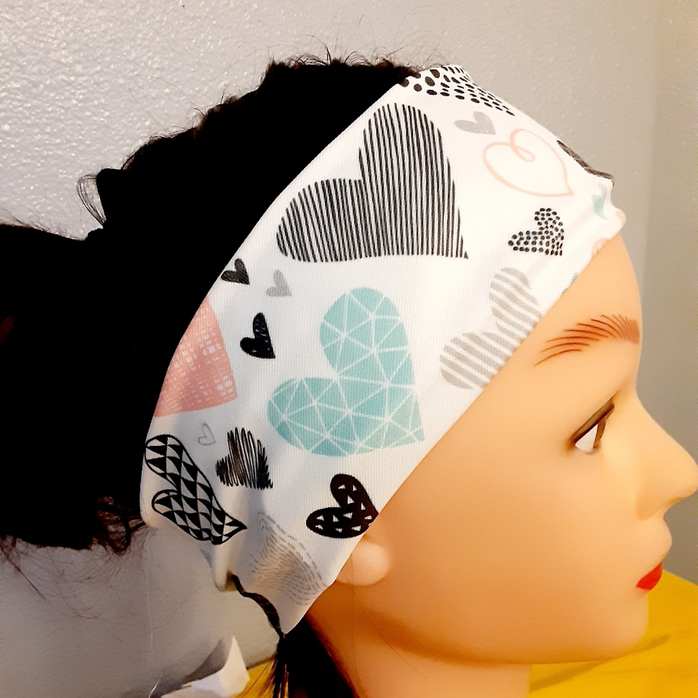 Geometrical color pop heart headband handmade